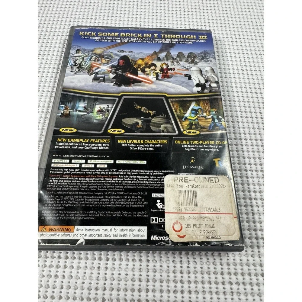 LEGO Star Wars Complete Saga Xbox 360 Platinum Hits Untested (B-2)